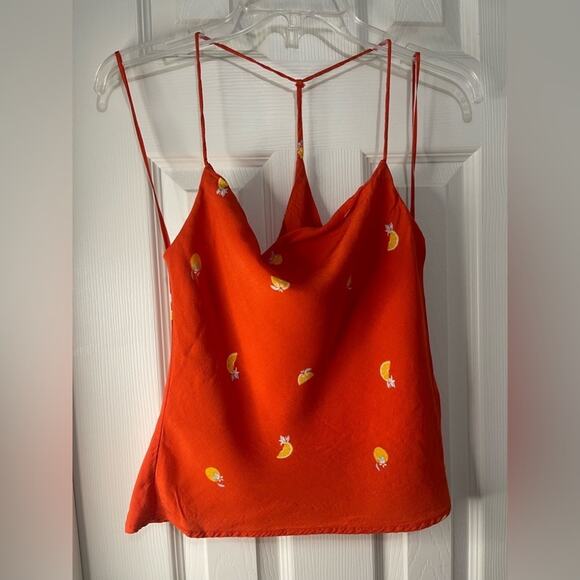 Astr the Label Patti Cowl Neck Orange Fruit Novelty Tank Small - Picture 3 of 6